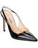 Prada Logo Patent Pointy-Toe Slingback Pump