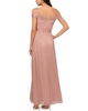 Adrianna Papell Crinkle Metallic Asymmetric Gown