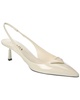 Prada Logo Patent Pointy-Toe Slingback Pump