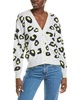 wool & cashmere-blend intarsia leopard cardigan