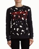 Versace Jeans Black Cotton Leopard Long Sleeves Pullover Sweater