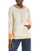 wool & cashmere-blend contrast bling string hoodie