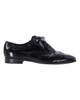 lace up brogues in black patent leather