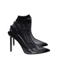 alexander wang caden pointed-toe sock boots in black suede and fishnet