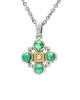 andrea candela bizantino 18k & silver 0.72 ct. tw. diamond & emerald necklace