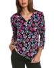 Jones New York V-Nek Noodle Printed Top