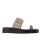 amor platform slides -  - taupe/black - leather