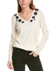 sequin embellished v-neck cashmere sweater