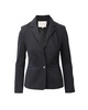 contrast trim tailored jacket in black cotton