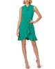 chiffon crepe faux wrap short dress