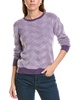 two-tone brioche cable cashmere sweater