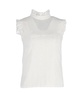 ruffled sleeveless blouse in white cotton