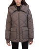 diamond quilted crinkle puffer coat