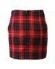 plaid skirt in red wool