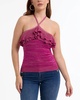 women's halter lurex sweater ruffle top