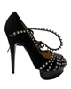 angry portia studded platform pumps in black suede