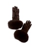 sofiacashmere Cashmere-Lined Leather Gloves