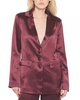 collins satin boyfriend blazer in decadent wine