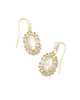 women's lee crystal frame earrings in ivory mother of pearl