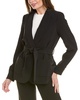 crepe belted caviar blazer