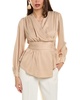 satin wrap blouse