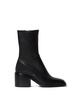 women's nolan stretch ankle bootie with block heel in black