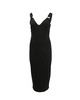 sleeveless dress with buckle strap in black viscose