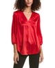 Jones New York Matte Satin Double Ruffle Top