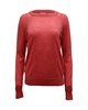 knitted crewneck sweater in red merino wool