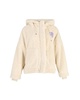 x varley bayavar hooded jacket in cream faux fur