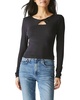 yara twist front tee in black