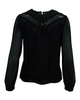 see through sleeves blouse in black polyester