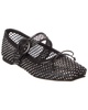 Mamastrapitina crystal-embellished mesh and leather ballet flats