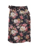 ruffled pencil skirt in floral print polyester