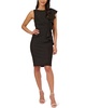 short draped ruffle crepe dress