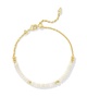 deliah gold delicate chain bracelet in ivory mother-of-pearl