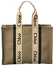 Chloé Woody Logo Tape Large Tote Bag