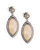 andrea candela trebol 18k over silver 0.04 ct. tw. diamond & pink agate earrings