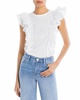 bardot ruffle t-shirt in white