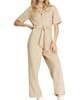 corduroy belted jumpsuit in ecru