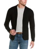 milano stitch suede trim wool blazer