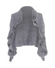 knit waistcoat with waterfall effect in grey wool