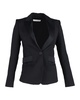 surpliced back blazer in black wool