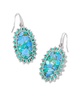 women's dani color burst frame earrings in bronze veined aqua magnesite