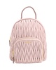 matelassé backpack in pastel pink leather