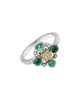 andrea candela bizantino 18k & silver 0.60 ct. tw. diamond & emerald ring