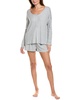 2pc henley shorty pajama set