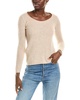 pointelle scoop neck cashmere sweater