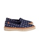 alba polka-dot espadrilles in navy blue satin