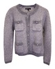 morning sequined knit cardigan in grey polyester